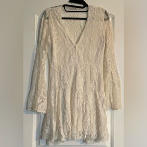 Free People Cream Colored Lace Mini Dress